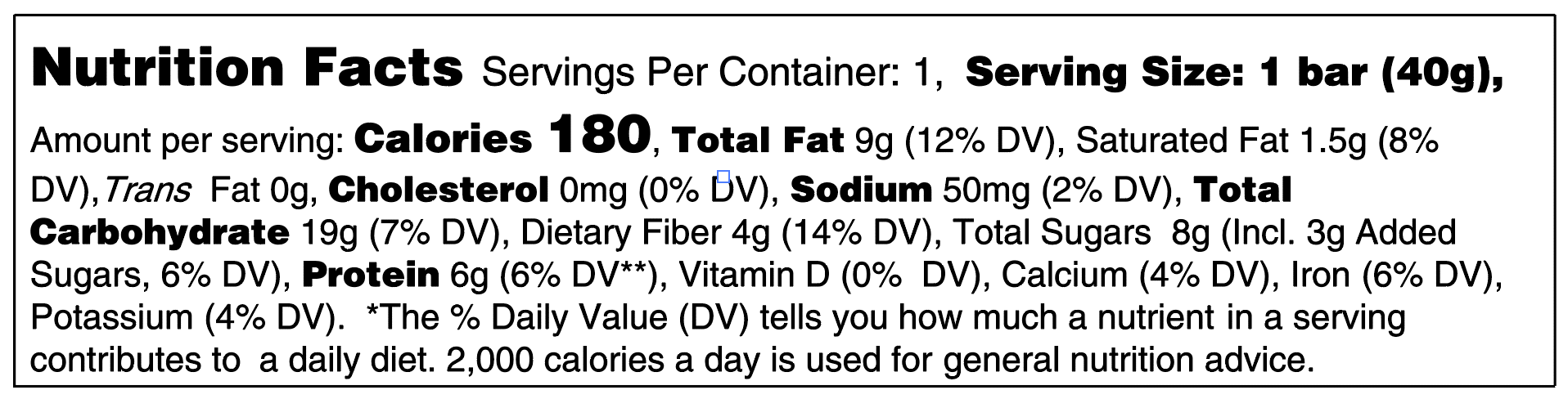 Peanut Butter nutrition facts 1.4 oz